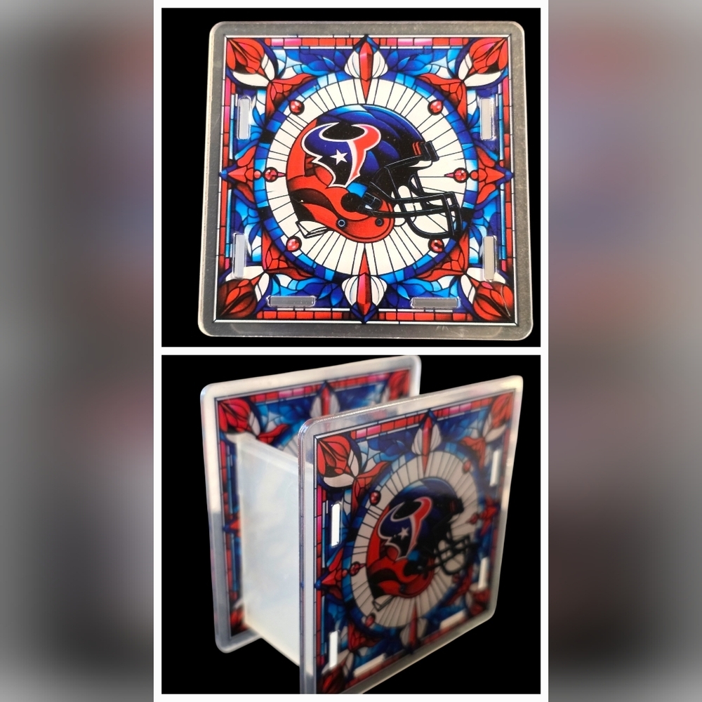 Houston Texans Stained Glass Style Display | 3.5 x 3.5 | NFL Decor